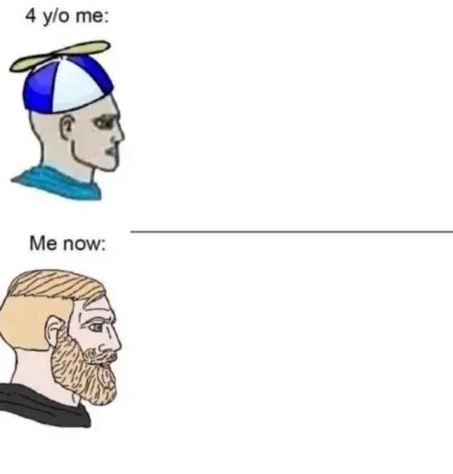 4 Y/O Me vs. Me Now meme template