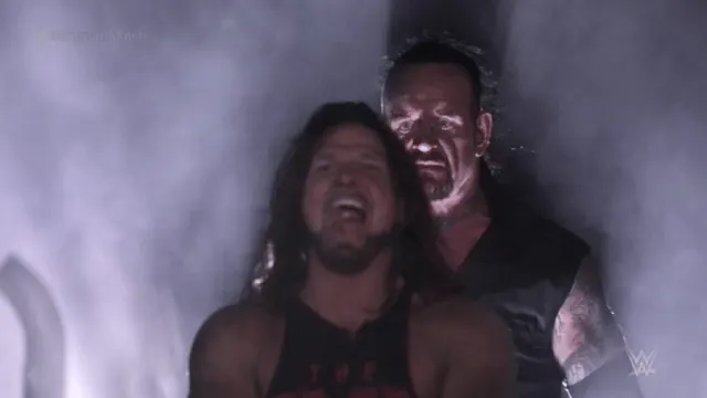 AJ Styles Undertaker Behind meme template