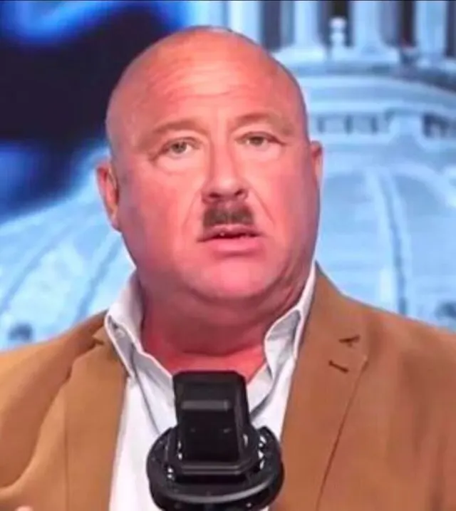 Alex Jones Mustache Reaction meme template