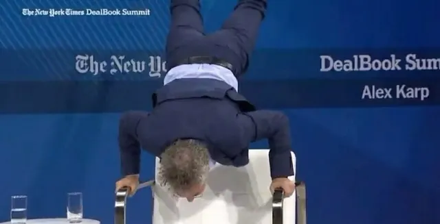 Alex Karp Handstand On A Chair meme template