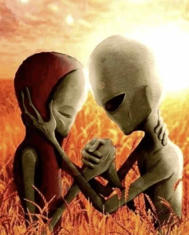 Aliens Holding Hands meme template