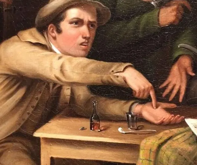 Angry Man Pointing At His Palm meme template