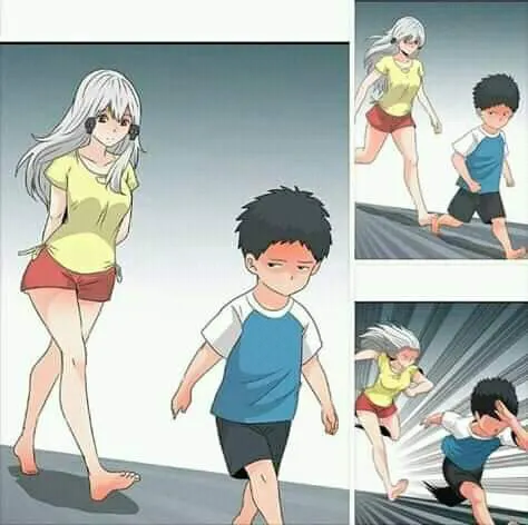 Anime Boy Running Past Girl meme template