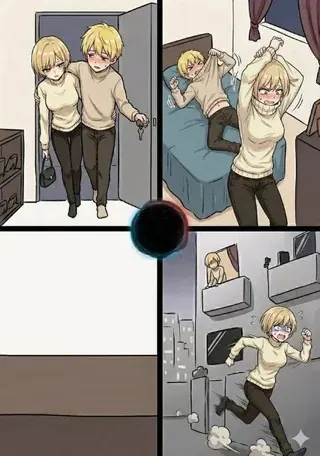 Anime Woman Runs Away From Man meme template
