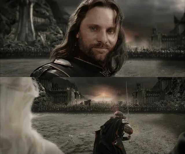 Aragorn Charges The Black Gate For Frodo meme template