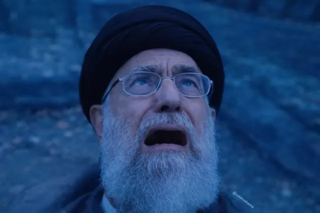 Ayatollah Khamenei Looking Up meme template