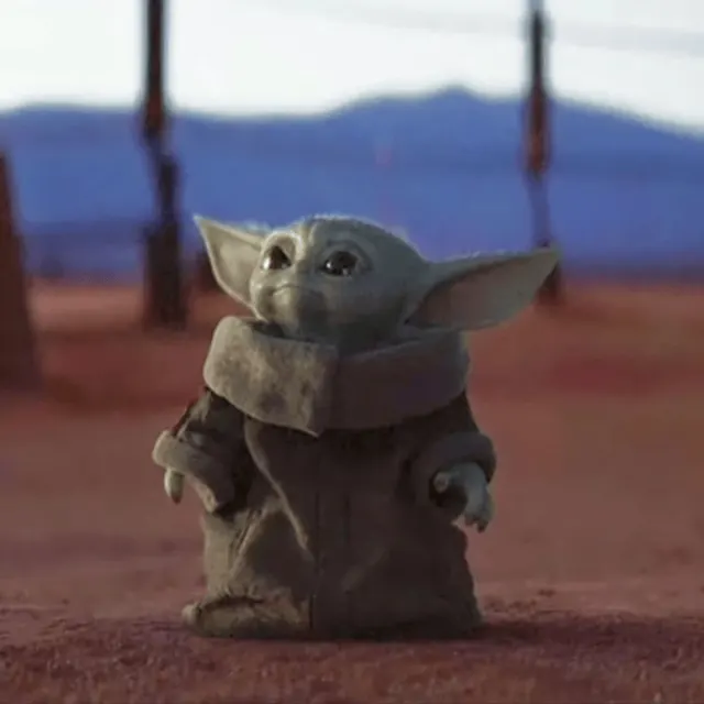 Baby Yoda Standing Outdoors meme template
