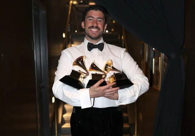 Bad Bunny Holding Three Grammys meme template