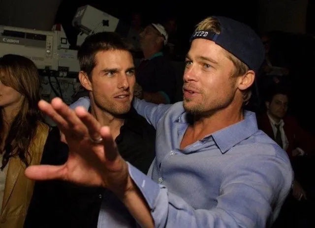 Brad Pitt And Tom Cruise Candid Conversation meme template