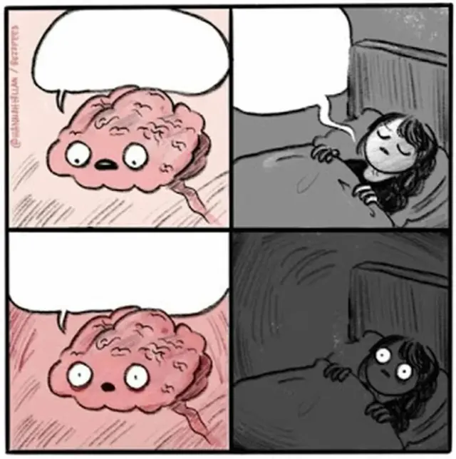 Brain Before Sleep Four-Panel Comic meme template