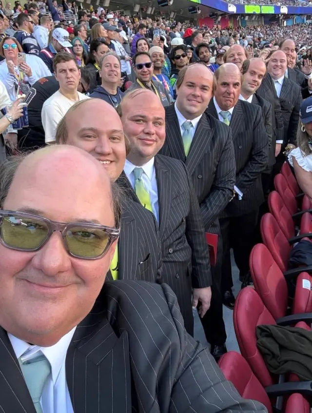 Brian Baumgartner Clones at the Super Bowl meme template