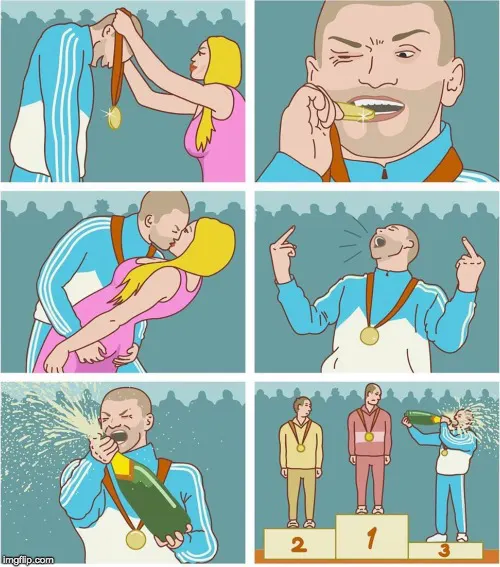 Bronze Medal Celebration meme template