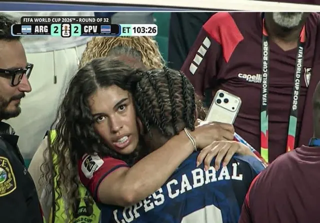 Cabral Hugging His Girlfriend After a Goal meme template