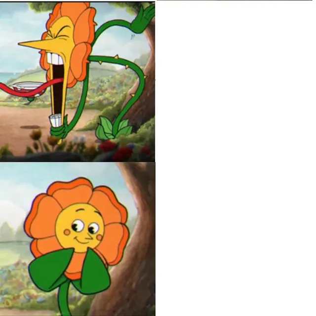 Cagney Carnation Angry vs Happy meme template