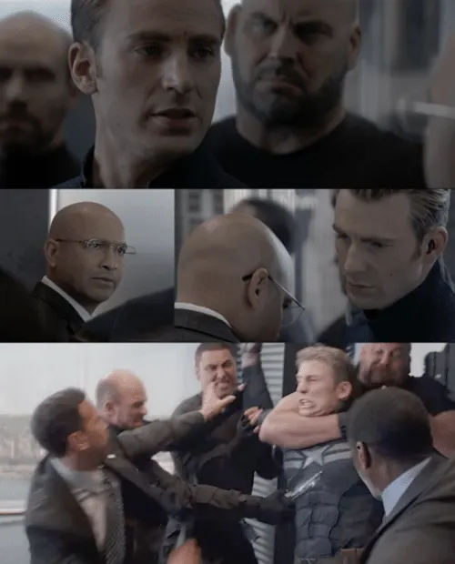 Captain America Elevator Fight meme template