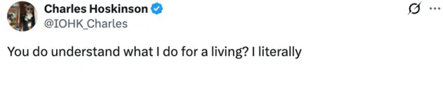Charles Hoskinson “You Do Understand What I Do for a Living?” Tweet meme template