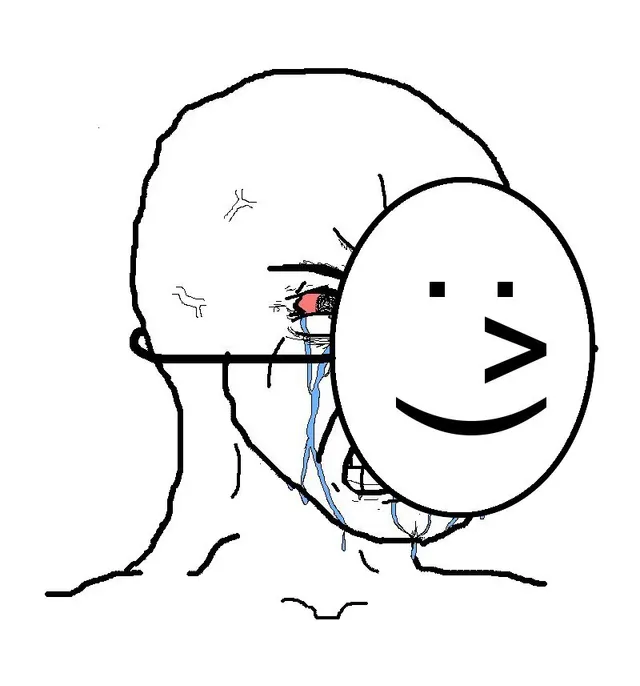 Crying Behind A Smile Mask meme template