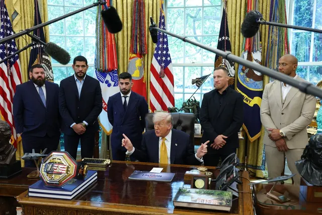 Donald Trump with UFC fighters meme template