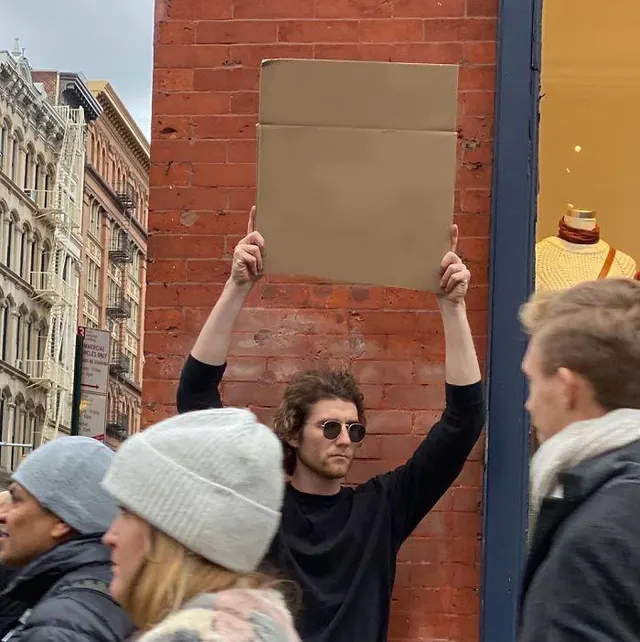 Dude With Sign meme template