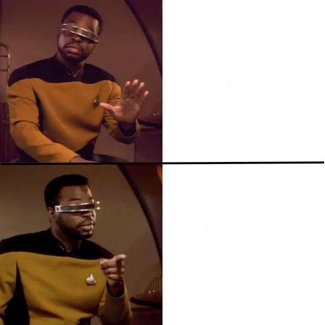 Geordi Drake meme template