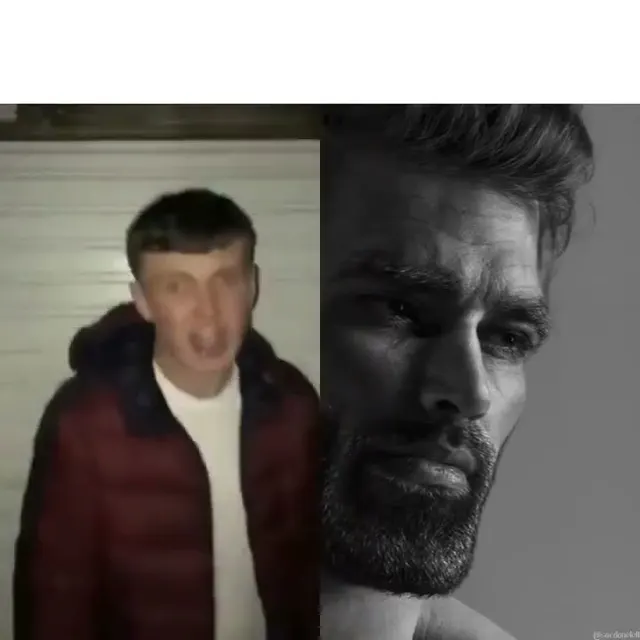 Gigachad Vs Virgin GIF template