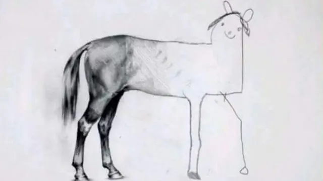 Half-Finished Horse Drawing meme template