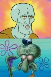 Handsome Squidward meme template