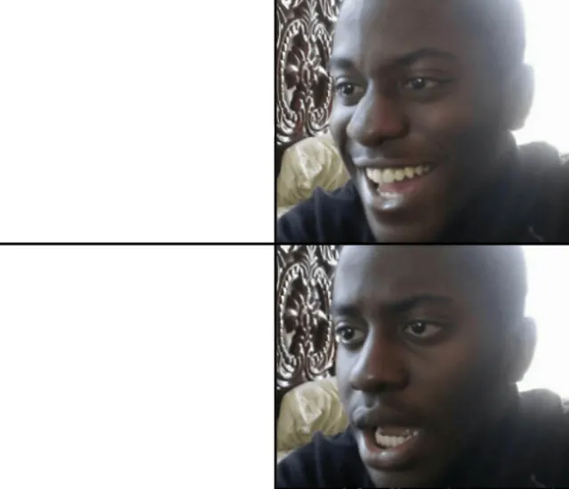 Happy Then Disappointed Reaction meme template