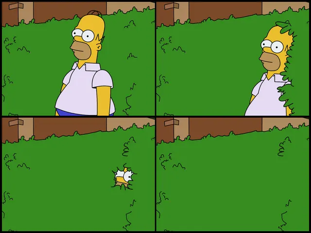 Homer Backs Into Bush meme template