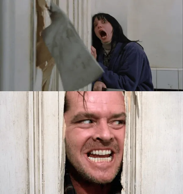 Jack Torrance Axe Through Door meme template