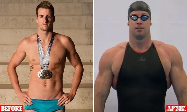 James Magnussen Before vs. After (Enhanced Games) meme template