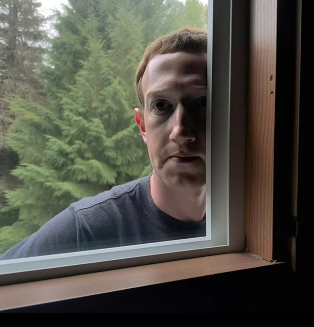 Mark Zuckerberg Staring Through Window meme template