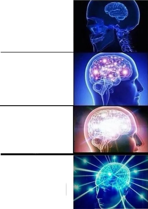 Mind Blown / Expanding Brain meme template