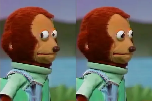 Monkey Puppet Side-Eye meme template