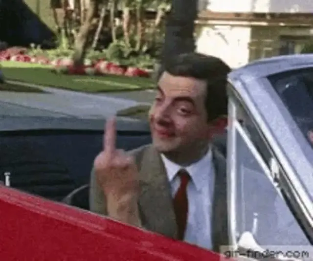 Mr. Bean Middle Finger GIF template