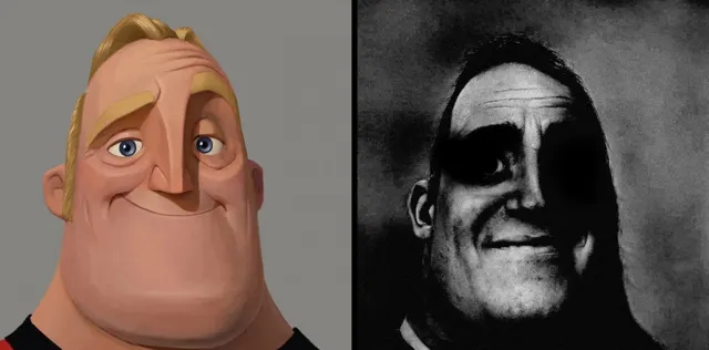 Mr. Incredible Becoming Uncanny meme template