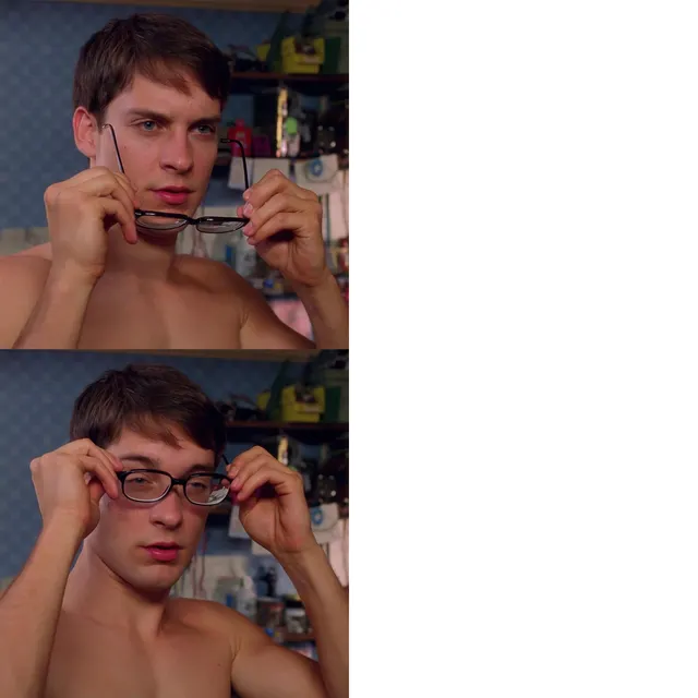 Peter Parker's Glasses meme template