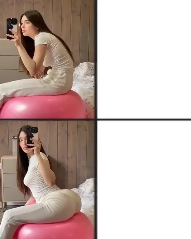 Pink Ball Drakeposting meme template