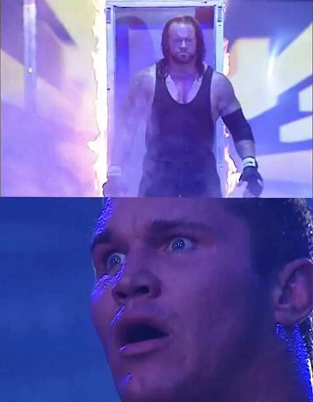 Randy Orton Sees The Undertaker meme template