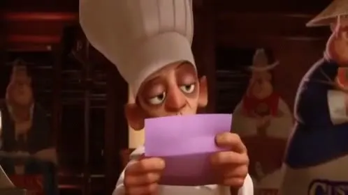 Ratatouille Chef Reading Note GIF template