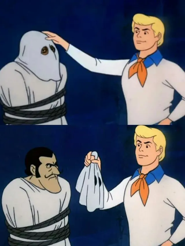 Scooby-Doo Mask Reveal meme template