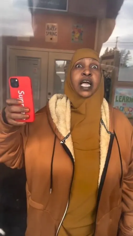 Shocked Hijabi Selfie Reaction meme template