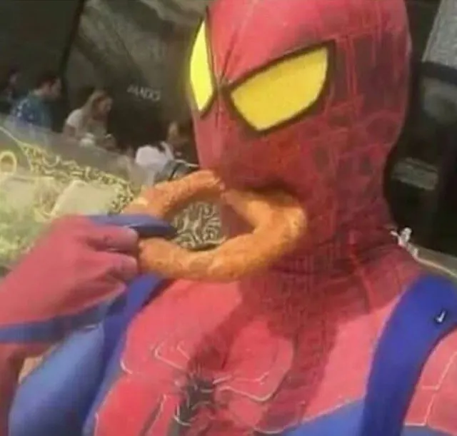Spider-Man Eating a Donut meme template