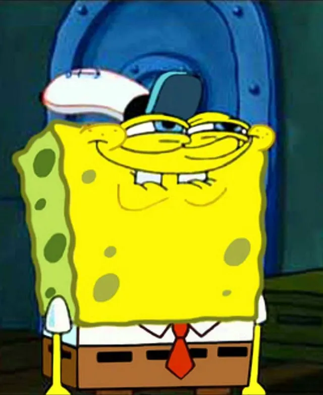 Sponge Bob Suspicious Face meme template