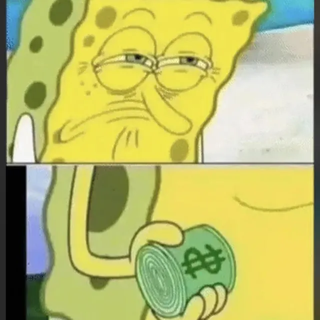 SpongeBob delete this money meme template