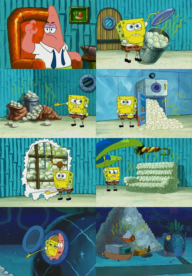 SpongeBob Diapers Montage meme template