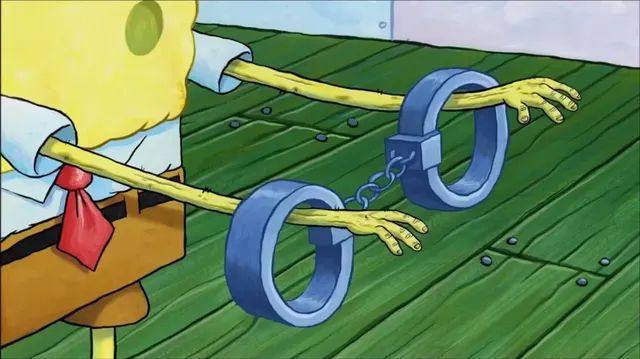 Spongebob handcuffs meme template
