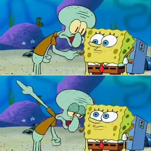 Squidward Explaining To SpongeBob meme template