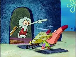 squidward yelling meme template