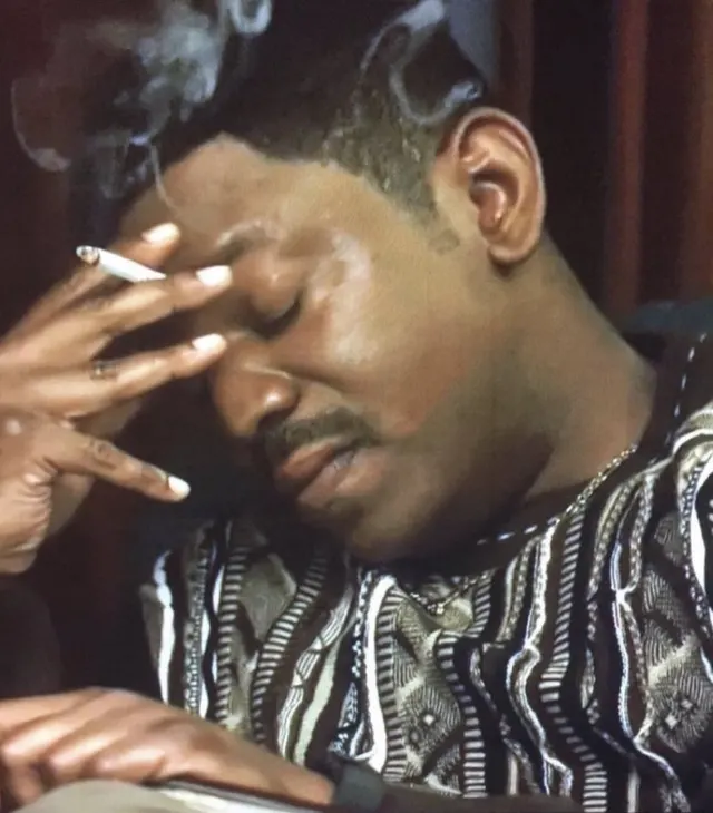 Stressed Man Smoking a Cigarette meme template